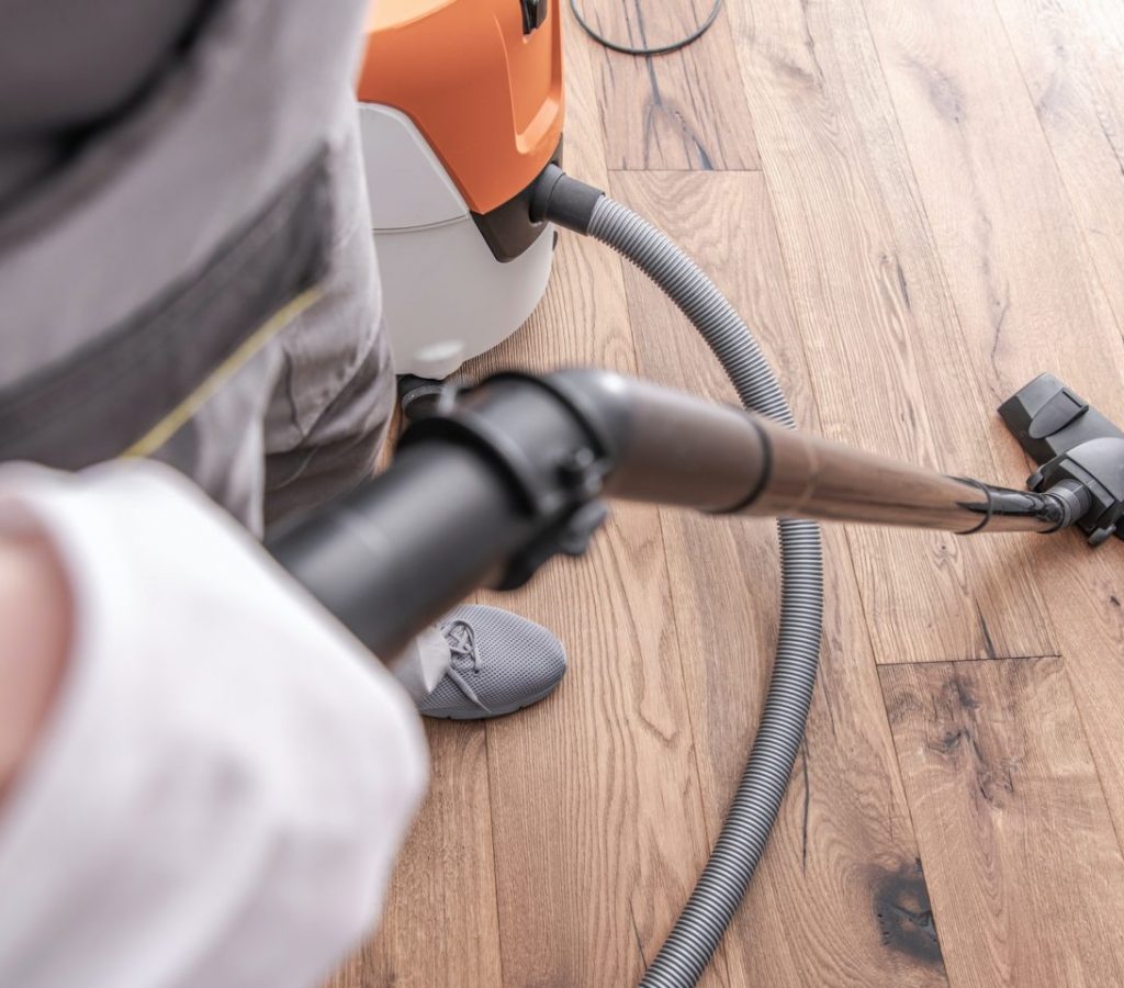 vacuuming hardwood flooring